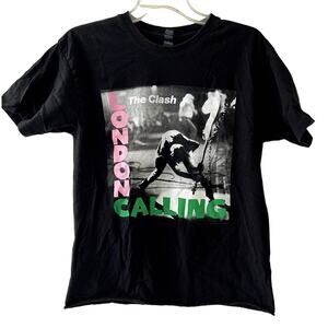The Clash London Calling Concert Shirt Sz Medium M&O Gold T Shirt Excellent